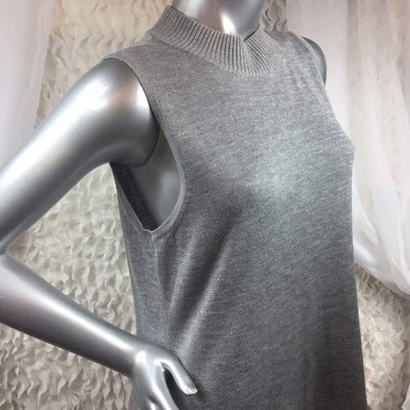 CHRISTOPHER & BANKS Metallic Silver Shimmer Mock Turtle Neck - Picture 4 of 7